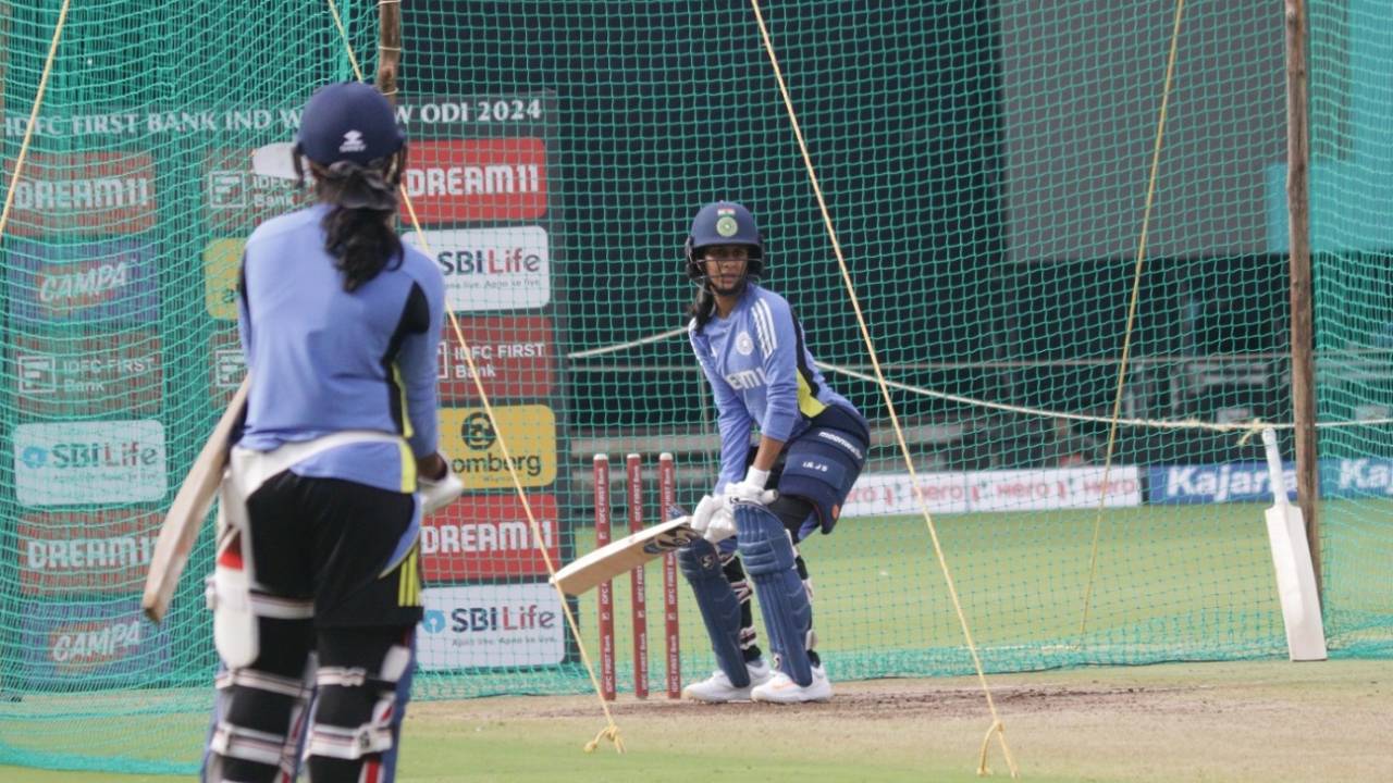 Jemimah Rodrigues bats in the nets, Bengaluru, June 15, 2024