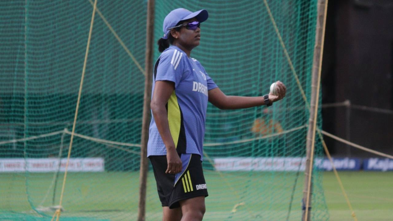 Asha Sobhana at India's training session, Bengaluru, June 15, 2024