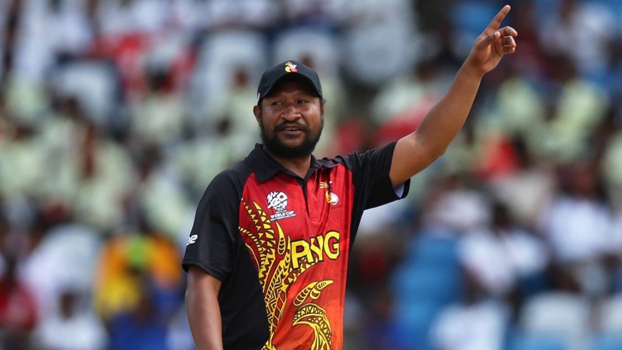 PNG captain Assad Vala guides his troop, New Zealand vs PNG, Tarouba,T20 World Cup 2024, June 17, 2024