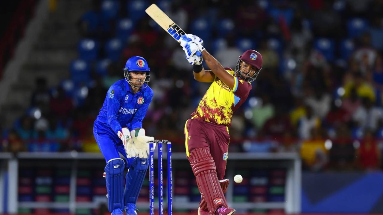 Nicholas Pooran goes on the attack, West Indies vs Afghanistan, T20 World Cup, St Lucia, June 17, 2024