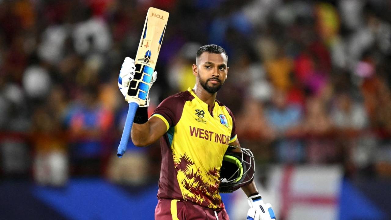 Nicholas Pooran acknowledges the crowd after his blistering 98, West Indies vs Afghanistan, T20 World Cup, St Lucia, June 17, 2024