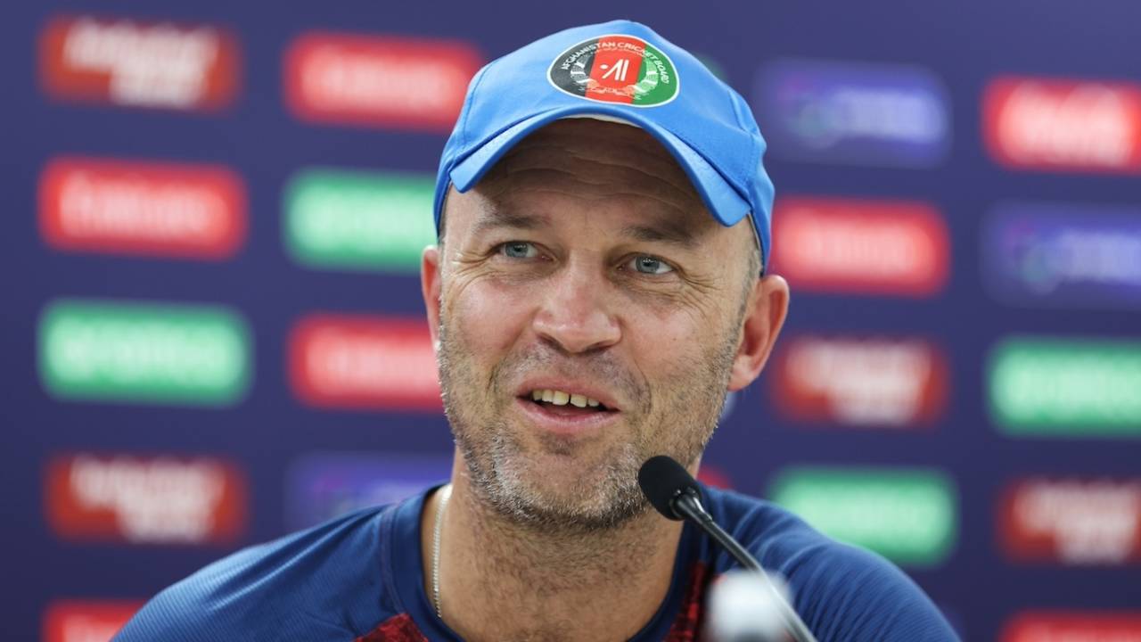 Afghanistan head coach Jonathan Trott speaks to the media on the eve of their match against India, Super Eight, T20 World Cup, Barbados, June19, 2024