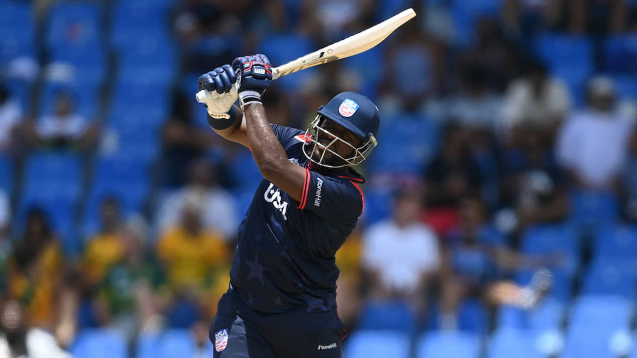Steven Taylor made an enterprising 24 off 14 balls, USA vs South Africa, T20 World Cup 2024, North Sound, June 19, 2024