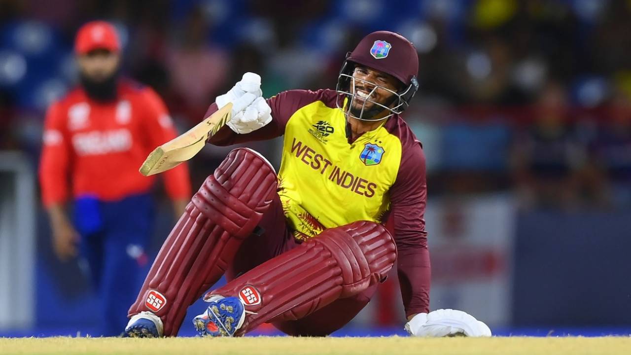 Brandon King was down with seemingly a groin injury, West Indies vs England, T20 World Cup 2024, Super Eight, Gros Islet, June 19, 2024