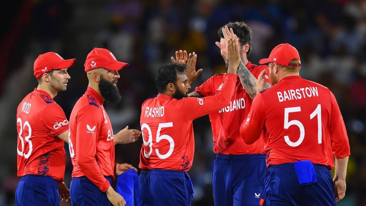 England roared back with quick wickets to halt West Indies' charge, West Indies vs England, T20 World Cup 2024, Super Eight, Gros Islet, June 19, 2024