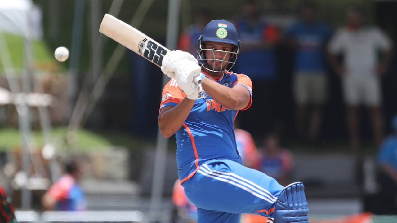 Shivam Dube pulls, Bangladesh vs India, Super Eight, T20 World Cup, Antigua, June 22, 2024