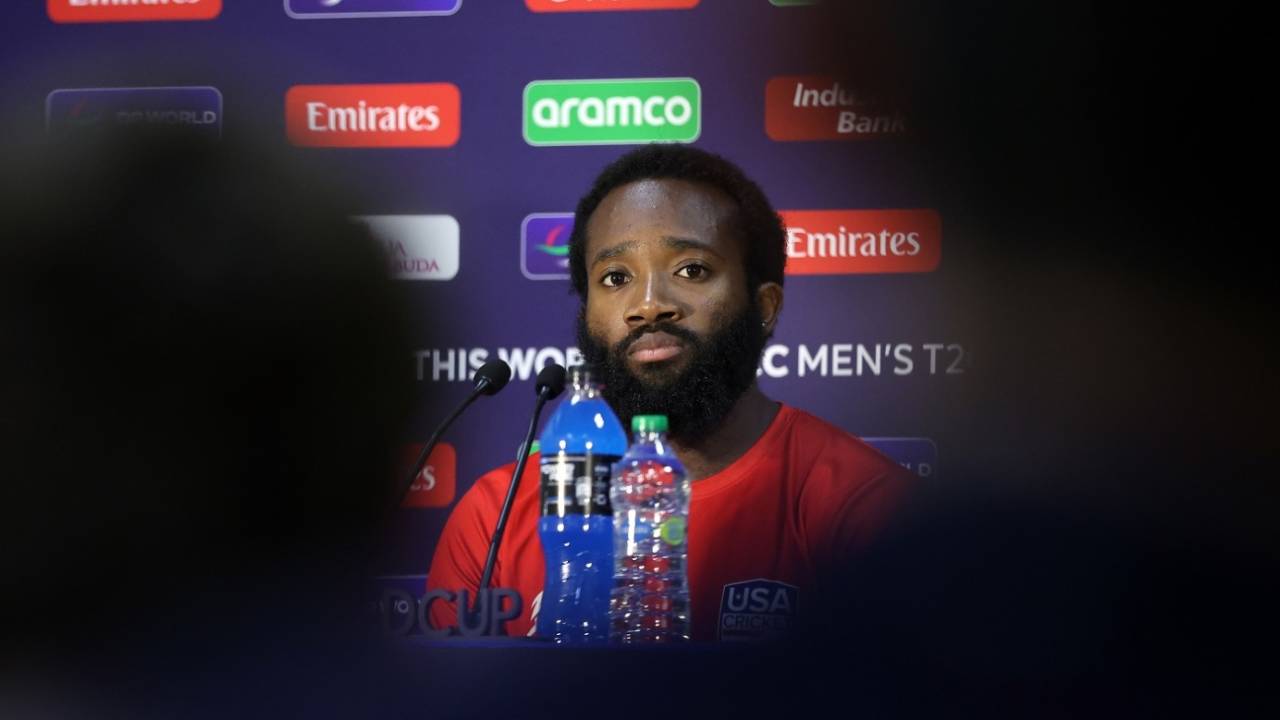 Aaron Jones has stood in as USA's captain instead of the injured Monank Patel, T20 World Cup 2024, Antigua, June 18, 2024