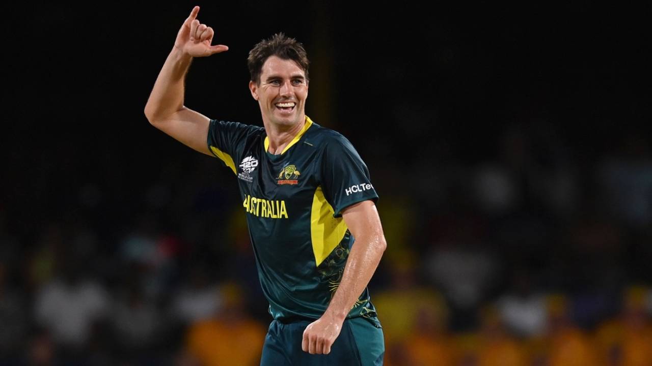 Pat Cummins claimed his second hat-trick in two outings, Afghanistan vs Australia, T20 World Cup 2024, Super Eight, Group 1, Kingstown, June 22, 2024