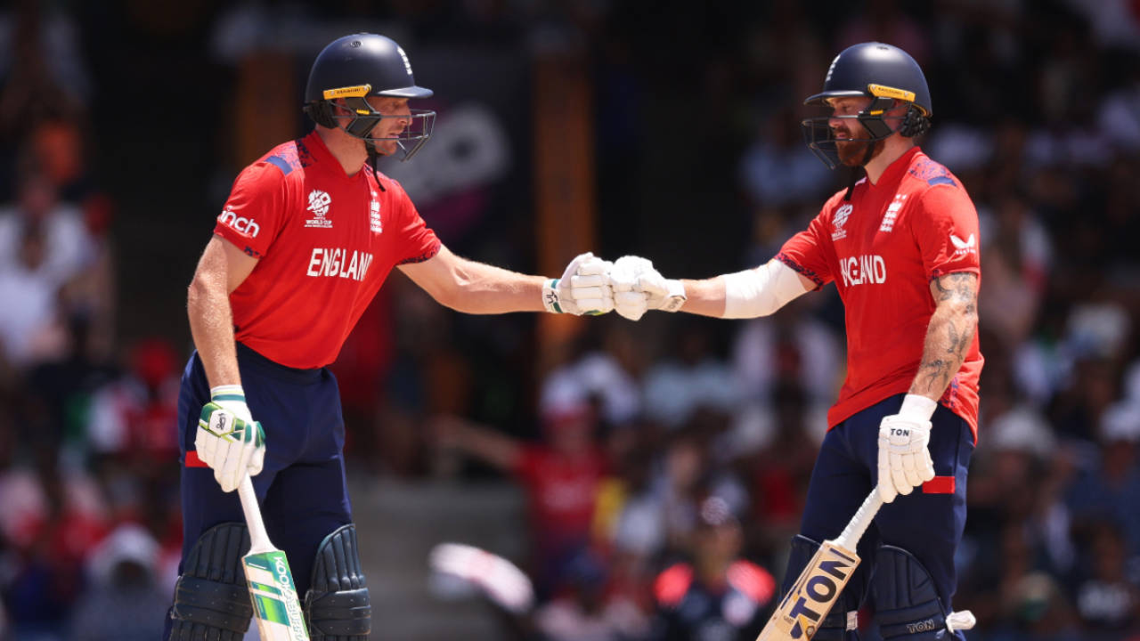 Jos Buttler and Phil Salt put on 117 to get the job done themselves, England vs USA, T20 World Cup 2024, Super Eight, Bridgetown, Barbados, June 23, 2024