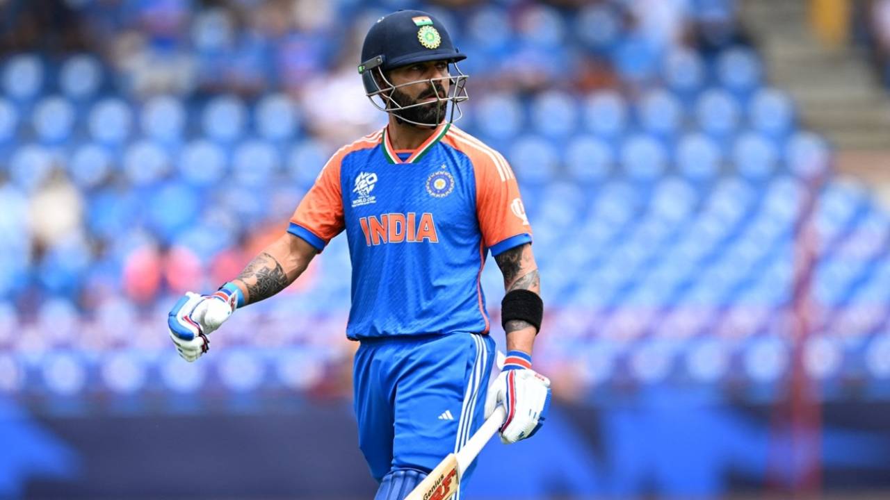 Virat Kohli walks back for a duck, Australia vs India, T20 World Cup Super Eight, Gros Islet, June 24, 2024