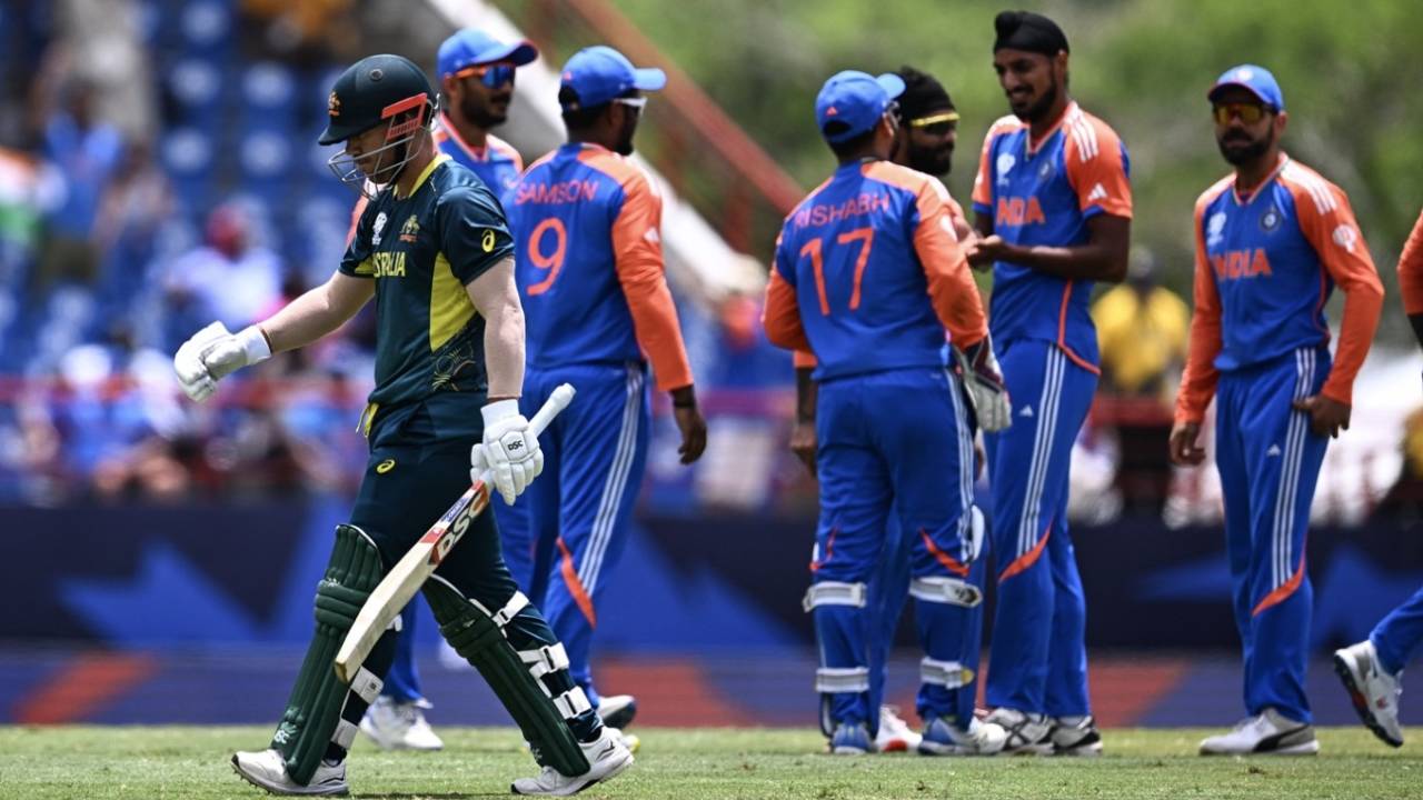David Warner was dismissed in the first over by Arshdeep Singh, Australia vs India, T20 World Cup Super Eight, Gros Islet, June 24, 2024