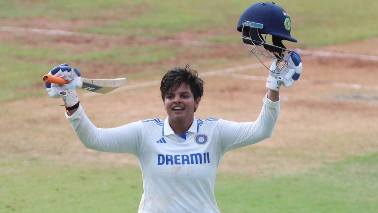Shafali Verma celebrates her maiden Test double-century, India vs South Africa, Only Women's Test, 1st day, Chennai, June 28, 2024