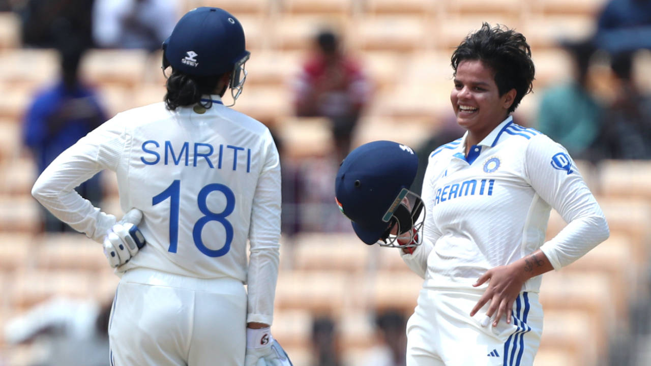 Smriti Mandhana and Shafali Verma put on 292 for the opening wicket, India vs South Africa, Only Women's Test, 1st day, Chennai, June 28, 2024