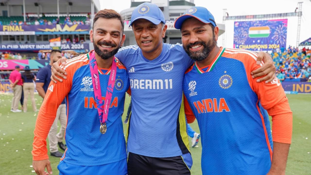 Virat Kohli, Rahul Dravid and Rohit Sharma signed off on a high, India vs South Africa, T20 World Cup final, Bridgetown, Barbados, June 29, 2024