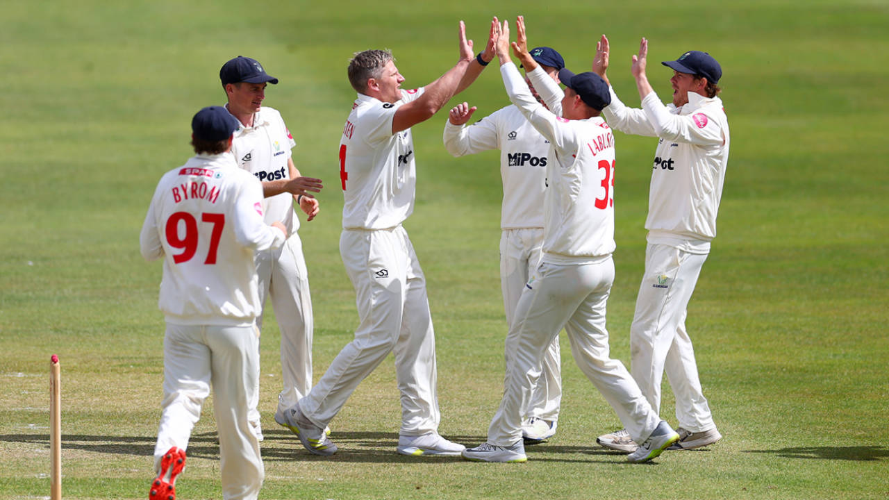 Timm van der Gugten made early inroads, Gloucestershire vs Glamorgan, County Championship, Division Two, Cheltenham, June 30, 2024