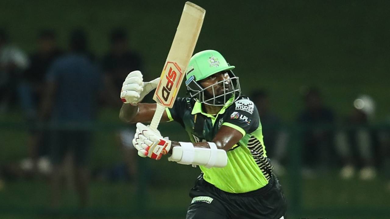 Isuru Udana's half century brought life to the Galle Marvels innings, Colombo Strikers vs Galle Marvels, Lanka Premier League 2024, Pallekele, July 3, 2024