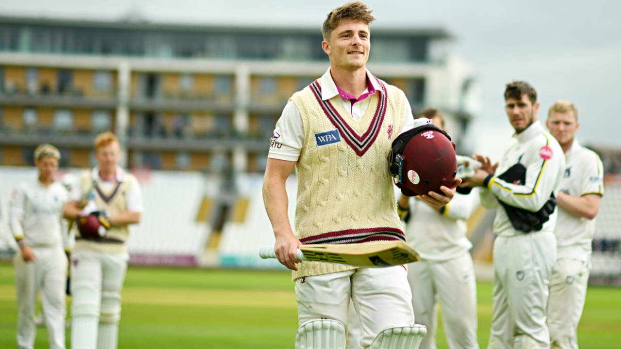 Tom Abell walks off after his 152 not out secured victory, Somerset vs Warwickshire, County Championship, Taunton, July 3, 2024