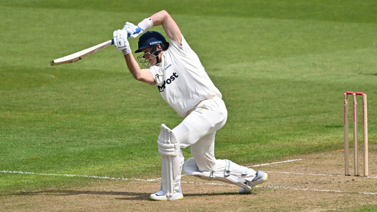 Marnus Labuschagne drives, Glamorgan vs Middlesex, County Championship, Cardiff, May 17, 2024