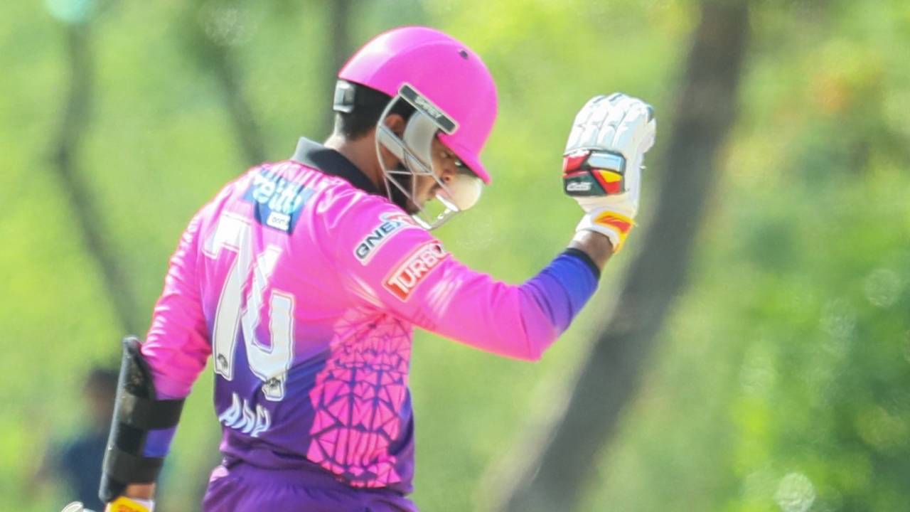 Angelo Perera retired hurt after being struck on the helmet, Colombo Strikers vs Jaffna Kings, LPL 2024, Dambulla, July 10, 2024