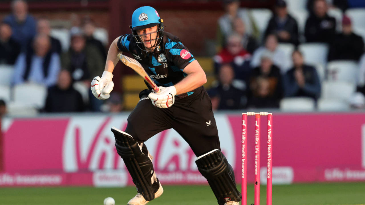 Matthew Waite in action for Worcestershire, June 7, 2024