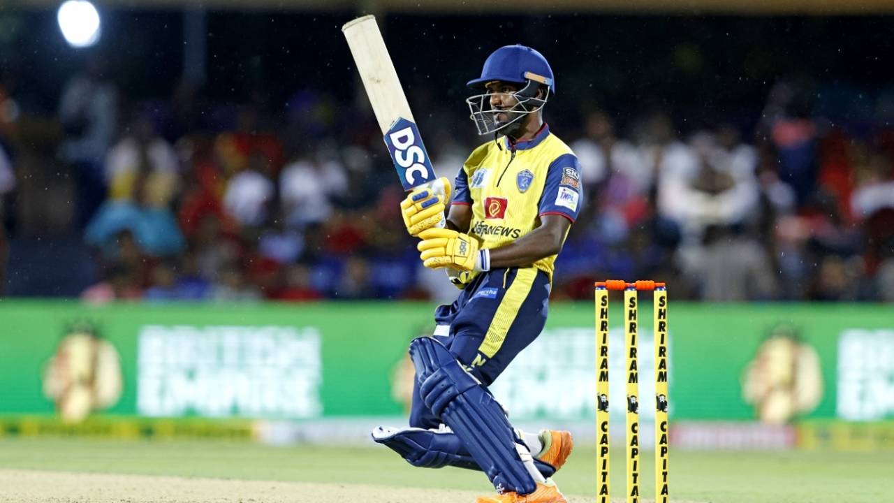 G Ajitesh swivels into a pull, Lyca Kovai Kings vs Nellai Royal Kings, TNPL 2024, Coimbatore, July 13, 2024