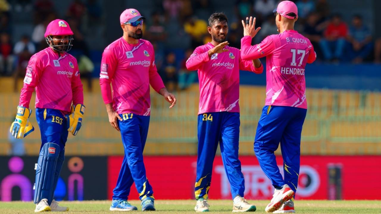 Dushan Hemantha finished with 2 for 19, Dambulla Sixers vs Galle Marvels, LPL 2024, Colombo, July 14, 2024
