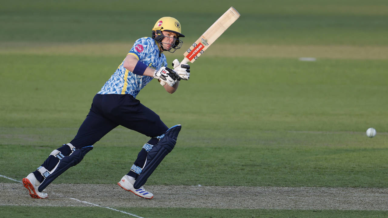 Dan Mousley tucks one through the leg side, Durham vs Birmingham Bears, Vitality Blast, Chester-le-Street, May 31, 2024