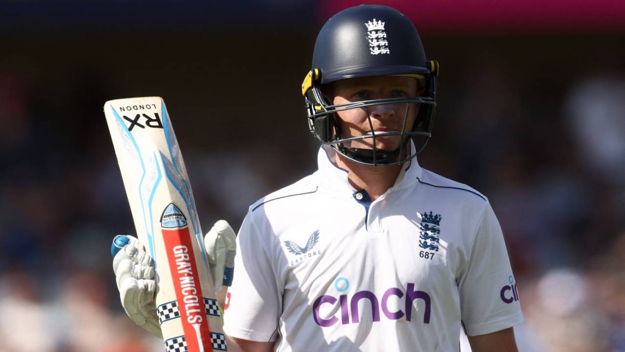 Ollie Pope walks back after being dismissed for 121, England vs West Indies, 2nd Men's Test, Trent Bridge, 1st day, July 18, 2024