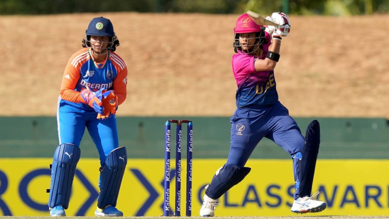 Samaira Dharnidharka punches off the back foot, India vs UAE, Women's Asia Cup 2024, Group A, Dambulla