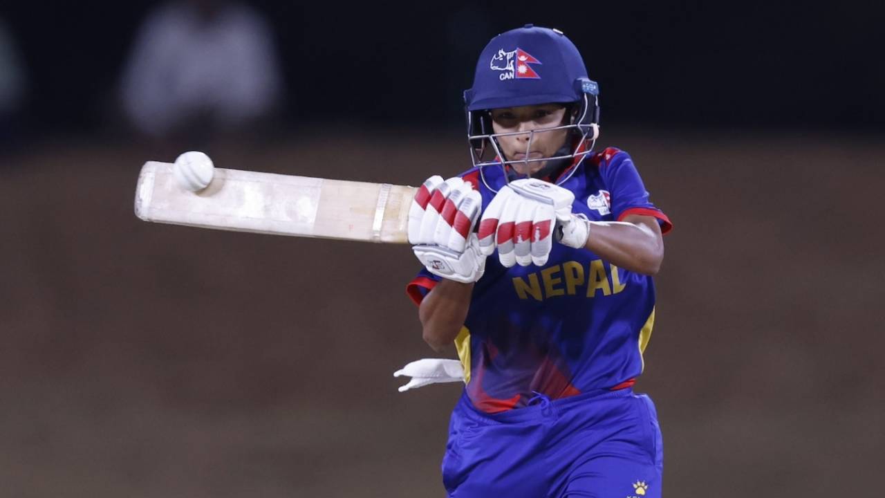 Kabita Kunwar lines up a pull, Nepal vs Pakistan, Women's Asia Cup, Dambulla, July 21, 2024