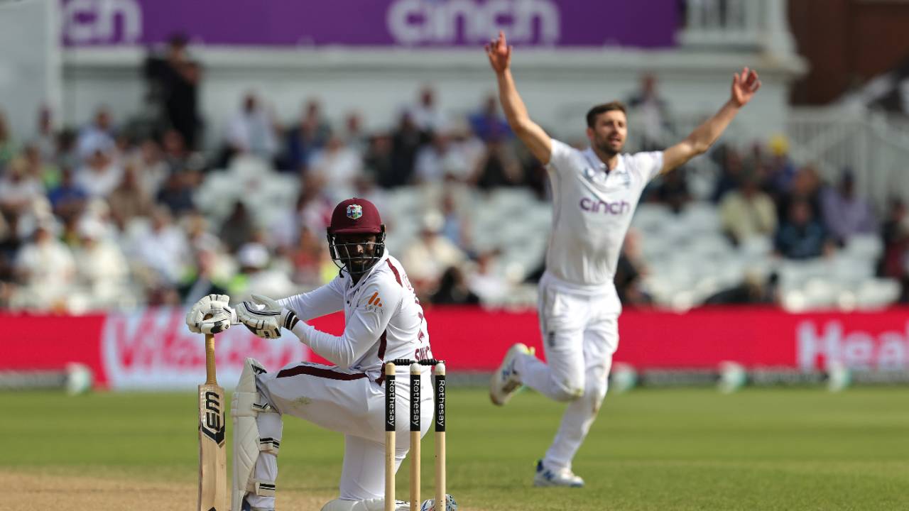 Kevin Sinclair was bounced out by a brute of a delivery from Mark Wood, England vs West Indies, 2nd Men's Test, Trent Bridge, 4th day, July 21, 2024