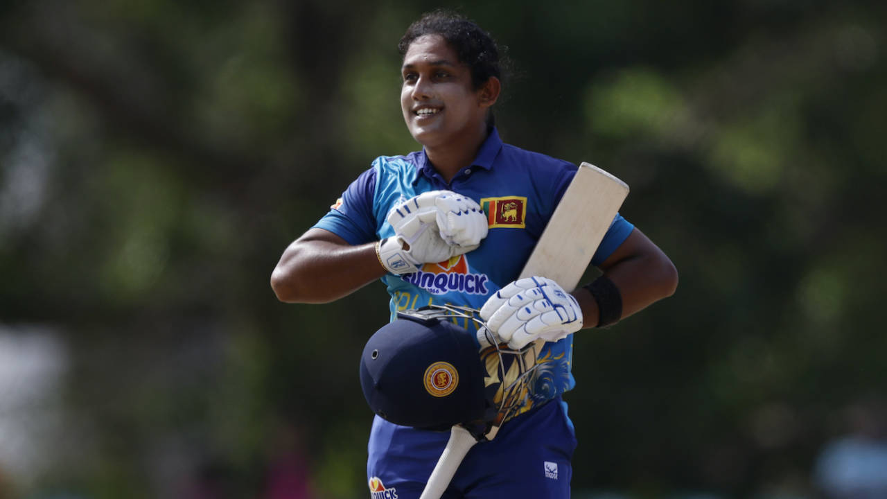 Chamari Athapaththu didn't hide her pride after tonning up, Sri Lanka vs Malaysia, Women's Asia Cup, Dambulla, July 22, 2024