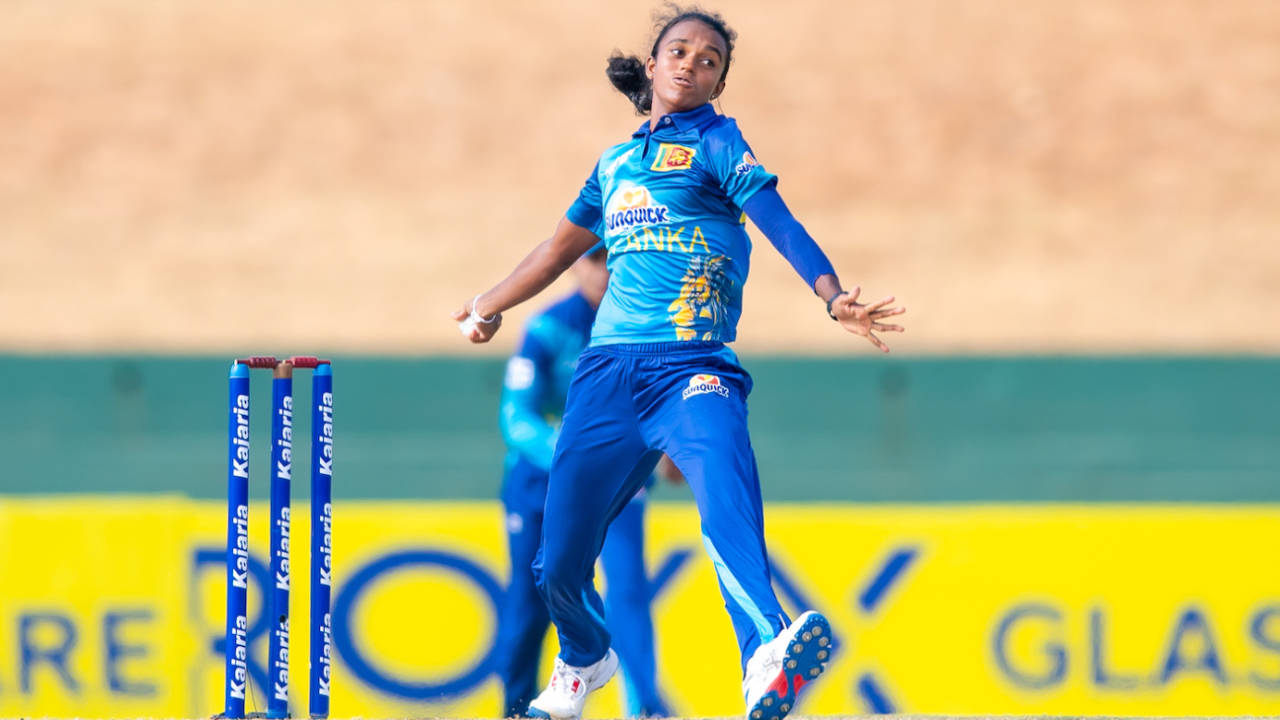 Kawya Kavindi took 2 for 7 at an economy of 1.82, Sri Lanka vs Malaysia, Women's Asia Cup, Dambulla, July 22, 2024