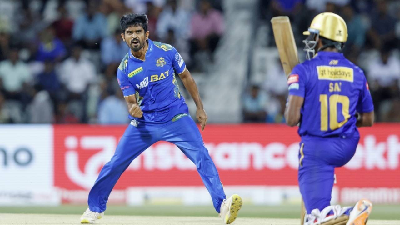 M Ashwin is pumped after dismissing B Sai Sudharsan, Lyca Kovai Kings vs Siechem Madurai Panthers, TNPL 2024, Tirunelveli, July 23, 2024