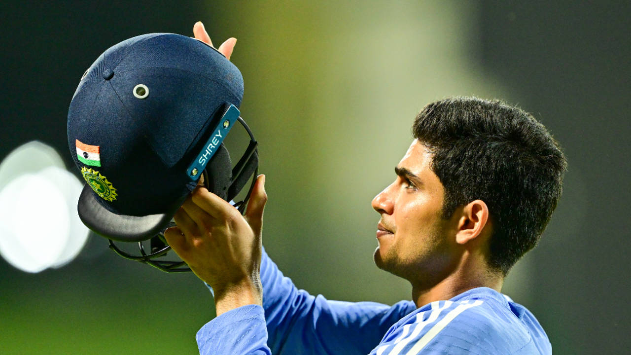 Shubman Gill, India's new white-ball vice-captain, kits up for a nets session, Pallekele, July 25, 2024
