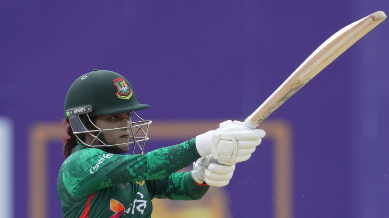 Bangladesh captain Nigar Sultana dismisses the ball from her presence, India vs Bangladesh, Women's Asia Cup 2024, semi-final, Dambulla, July 26, 2024