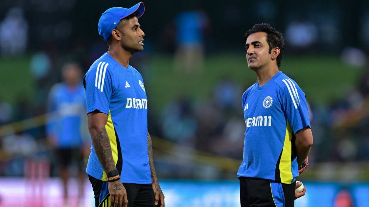 Suryakumar Yadav and Gautam Gambhir have a chat before the toss, Sri Lanka vs India, 1st T20I, Pallekele, July 27, 2024