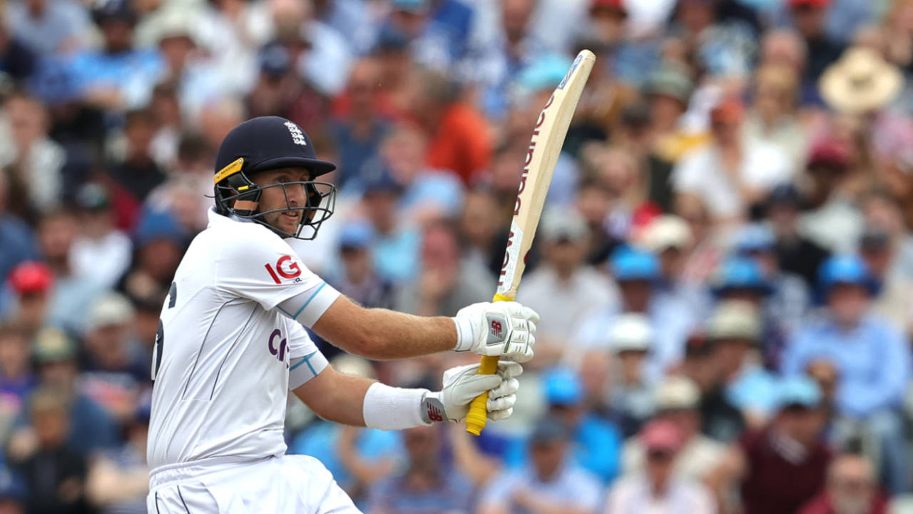 Joe Root pulls through the leg-side, England vs West Indies, 3rd Men's Test, Edgbaston, 2nd day, July 27, 2024