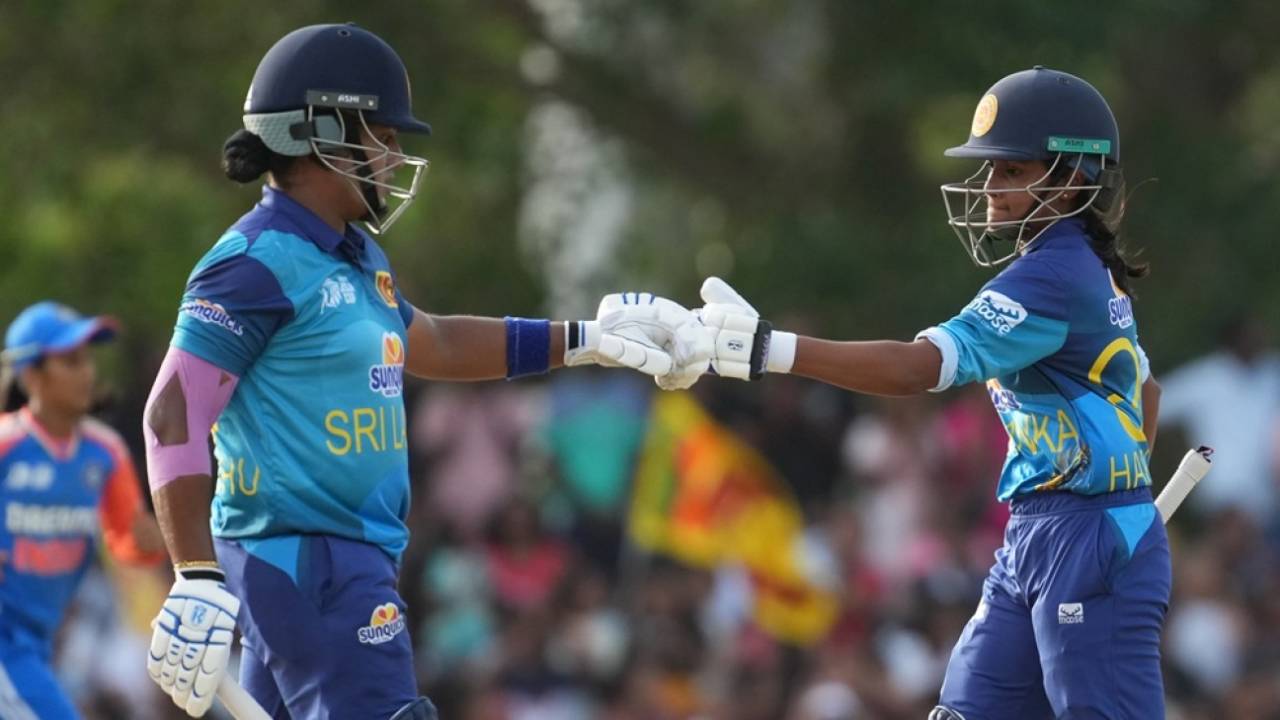 Chamari Athapaththu and Harshitha Samarawickrama put up a solid stand, Sri Lanka vs India, Women's Asia Cup 2024 final, Dambulla, July 28, 2024