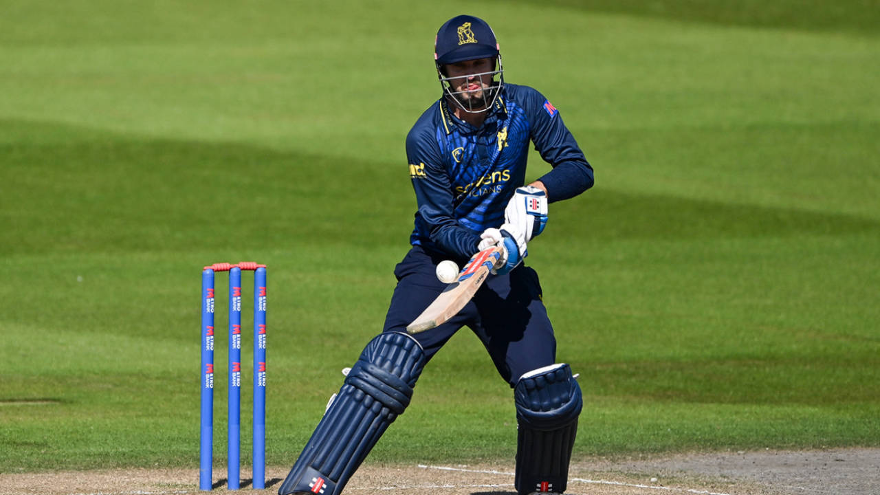 Ed Barnard reverse-flicks during his innings