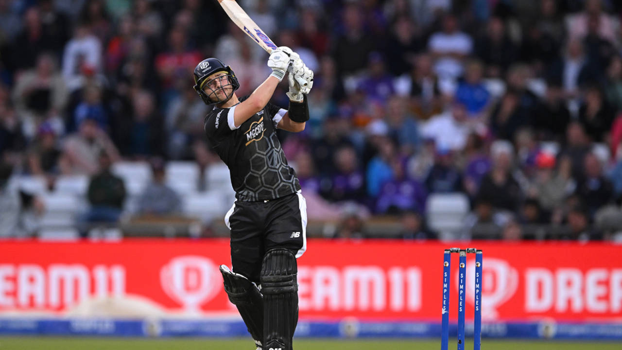 Matty Hurst scored his first fifty in the format, Northern Superchargers vs Manchester Originals, The Hundred (Men's), Headingley, August 4, 2024