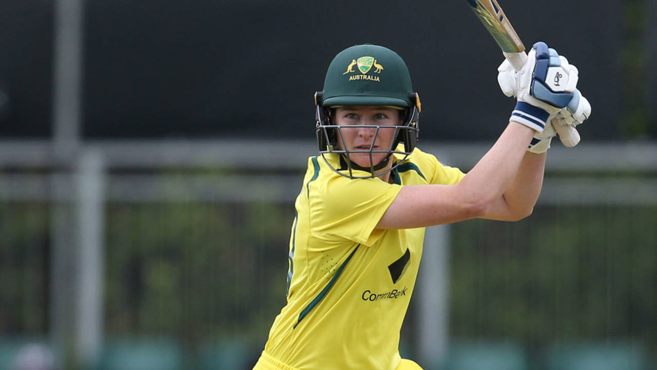 Tahlia Wilson drives, England A vs Australia, One-day game, Guildford, July 2, 2023