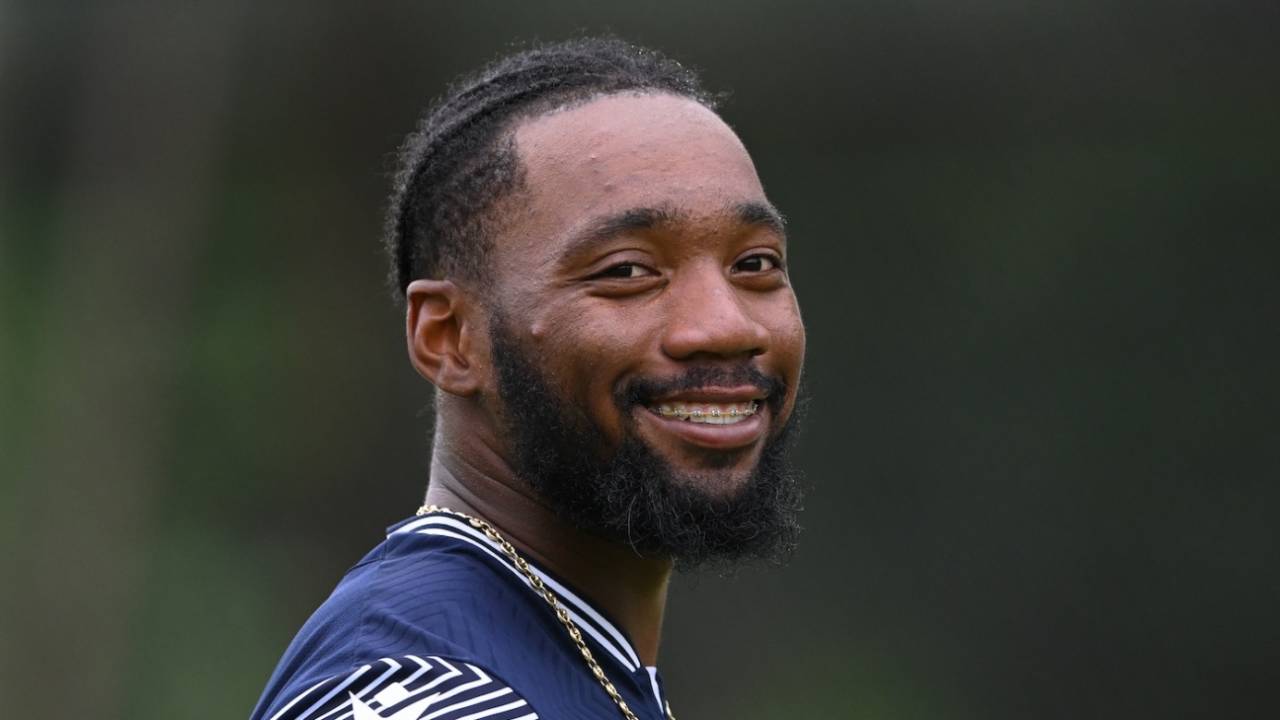 Mikyle Louis at training the day before the match, England vs West Indies, 3rd Men's Test, Edgbaston, July 25, 2024