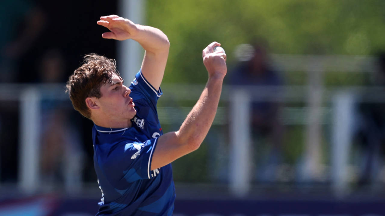 Dominic Kelly in action for England U19s, ICC U19 Men's Cricket World Cup, Scotland vs England, Potchefstroom, January 20, 2024