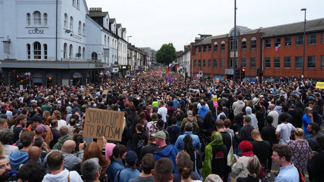 There have been widespread protests and counter-protests in the UK lately, Walthamstow, August 7, 2024