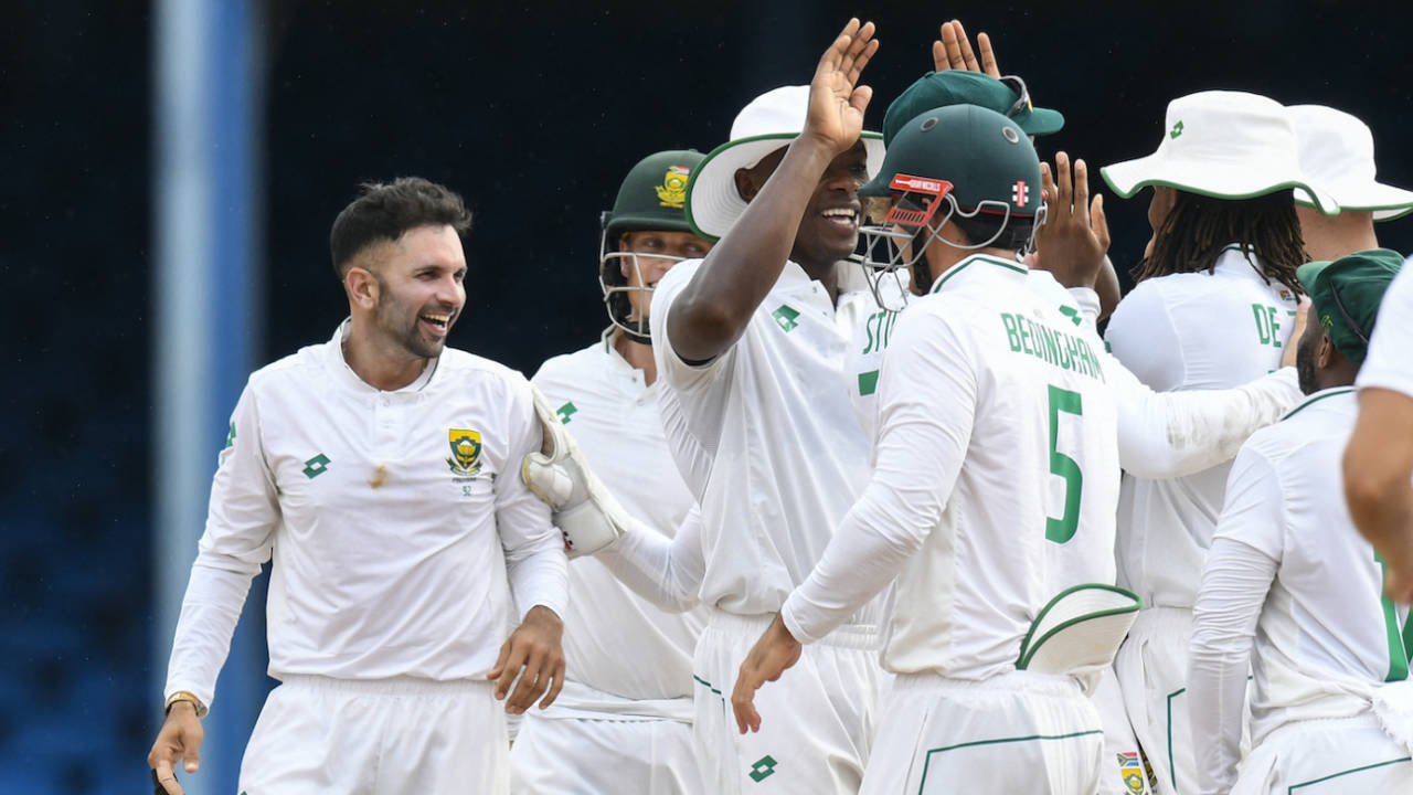 Keshav Maharaj and Kagiso Rabada were rampant with the second new ball, West Indies vs South Africa, 1st Test, Port-of-Spain, day 4, August 10, 2024