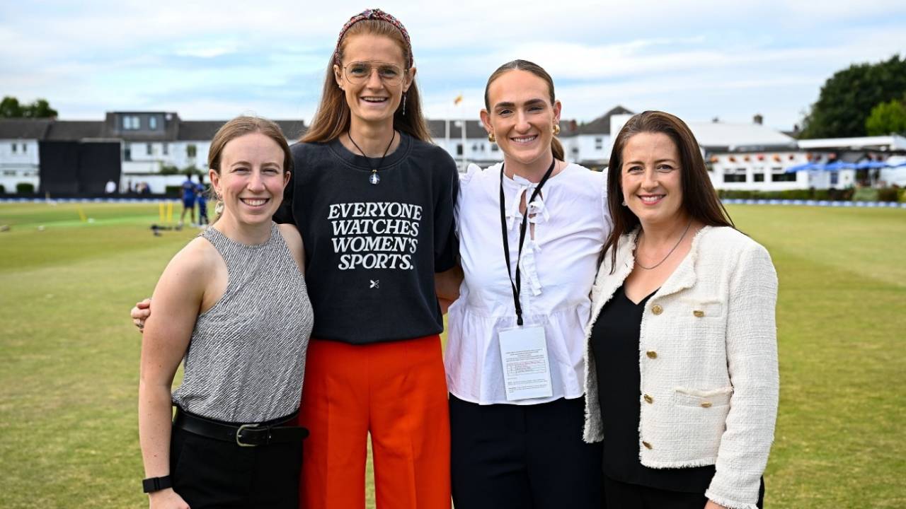 An all-female commentary crew for the series - Celeste Raack, Georgie Heath, Shauna Kavanagh and Isobel Joyce, Ireland vs Sri Lanka, 1st Women's T20I, Dublin, August 11, 2024