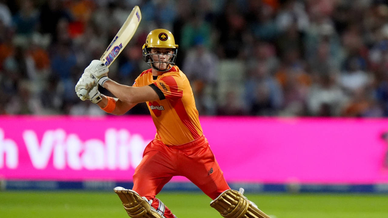 Jacob Bethell flashes through the covers, Birmingham Phoenix vs Trent Rockets, The Hundred (Men's), Edgbaston, August 12, 2024
