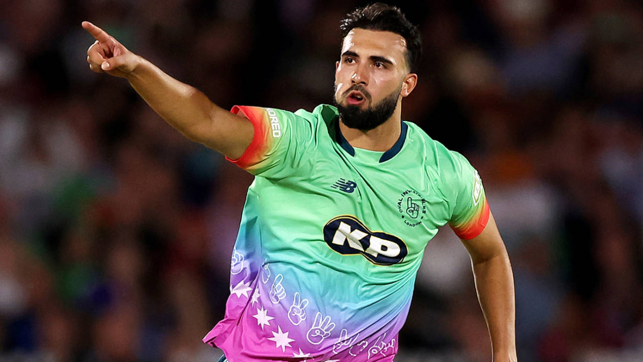 Saqib Mahmood ripped out three in a 10-ball set, Oval Invincibles vs Southern Brave, Men's Hundred final, Lord's, August 18, 2024