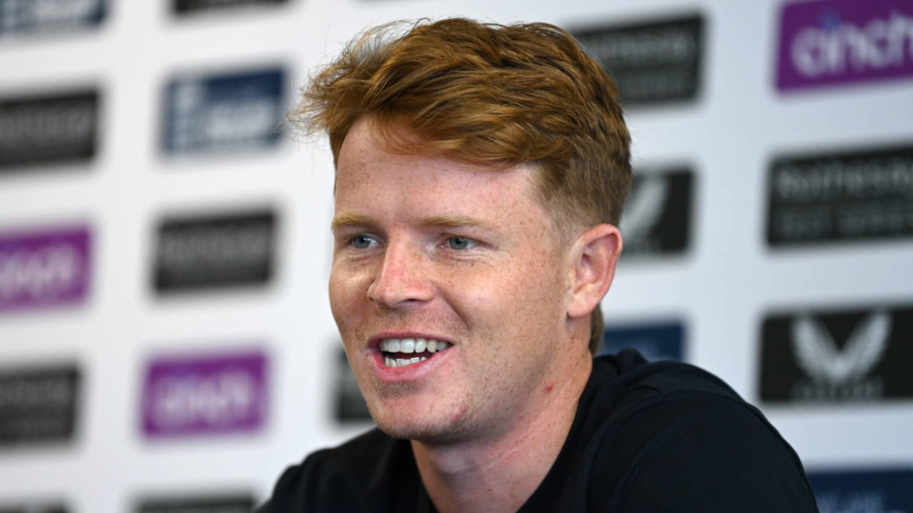 Ollie Pope, England's stand-in captain, talks to the media at Old Trafford, Manchester, August 20, 2024